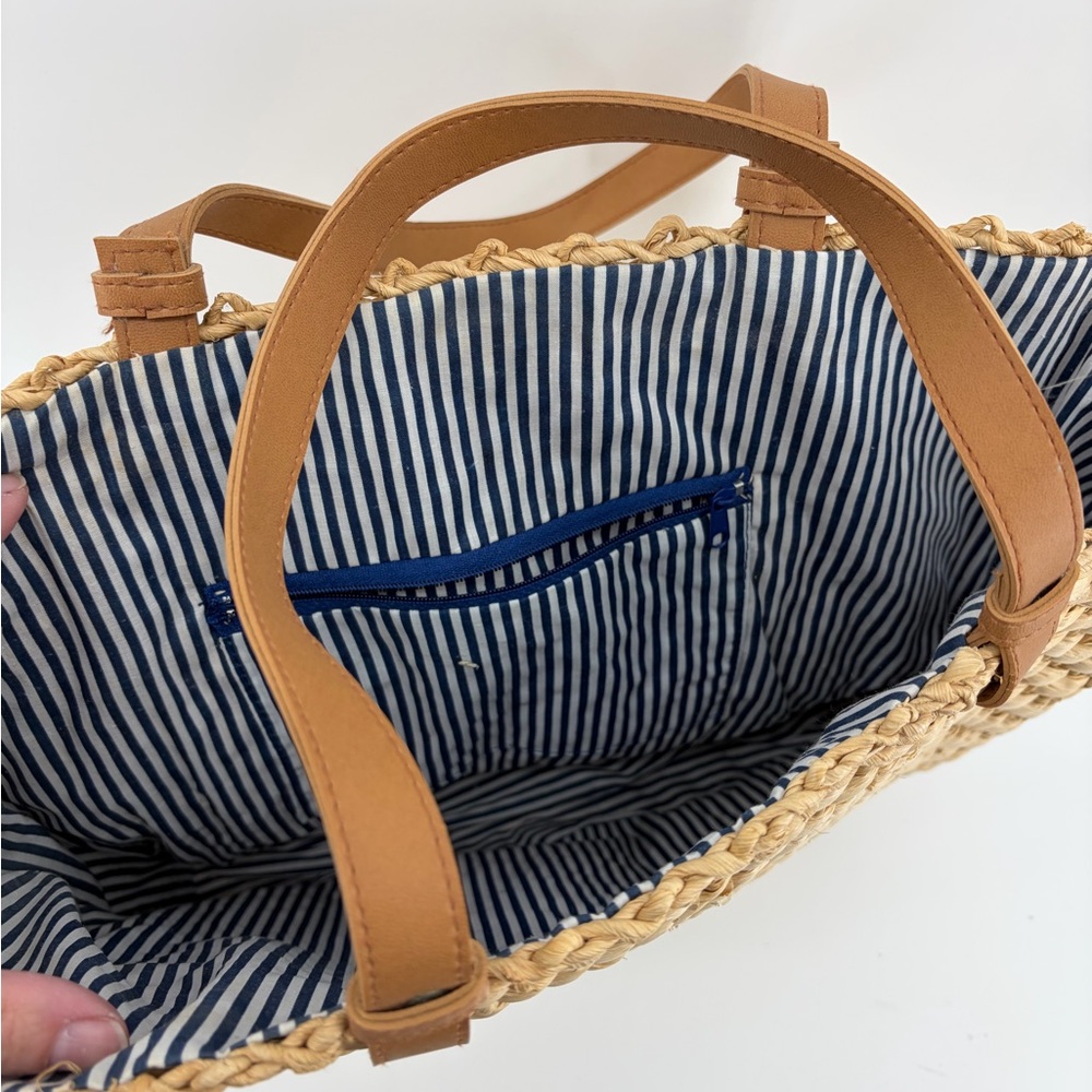 Unbranded Woven Sea Grass Tote Purse Tan Beige Large Bag - Picture 4 of 8